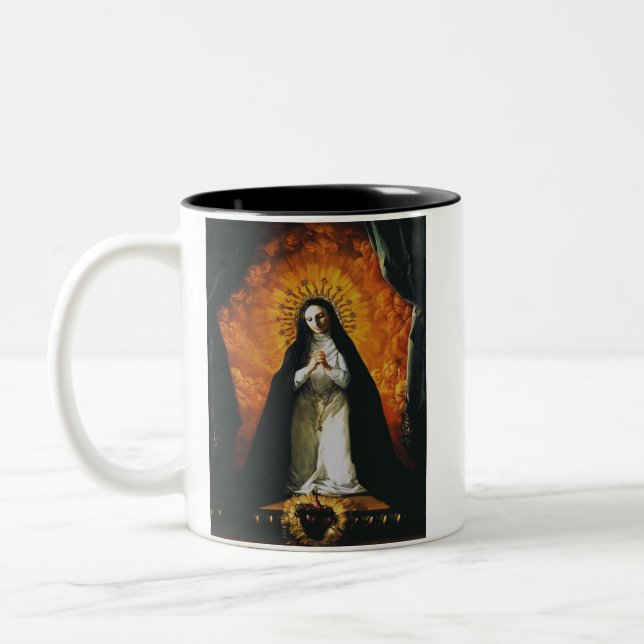 Saint Margaret Mary Alacoque Two-Tone Coffee Mug (Left)