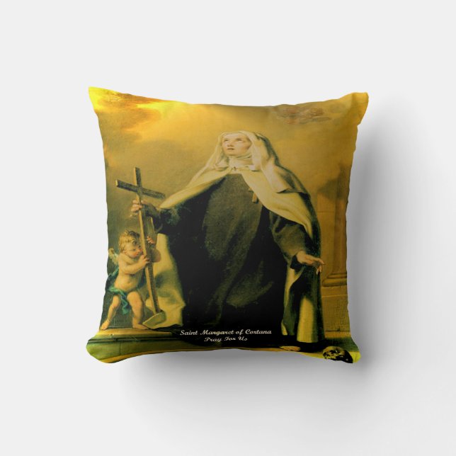 Saint Margaret of Cortana Throw Pillow (Front)