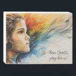 Saint Maria Goretti Gift Plaque<br><div class="desc">This plaque features the image of the young saint,  Maria Goretti,  along with the words Saint Maria Goretti,  pray for us!.  This makes a perfect gift for baptism,  first communion,  confirmation,  or any occasion. This image can be used on other products also.</div>