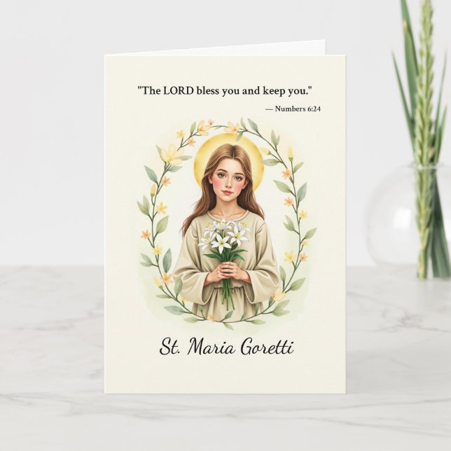 Saint Maria Goretti God's Peace and Blessings Card (Front)