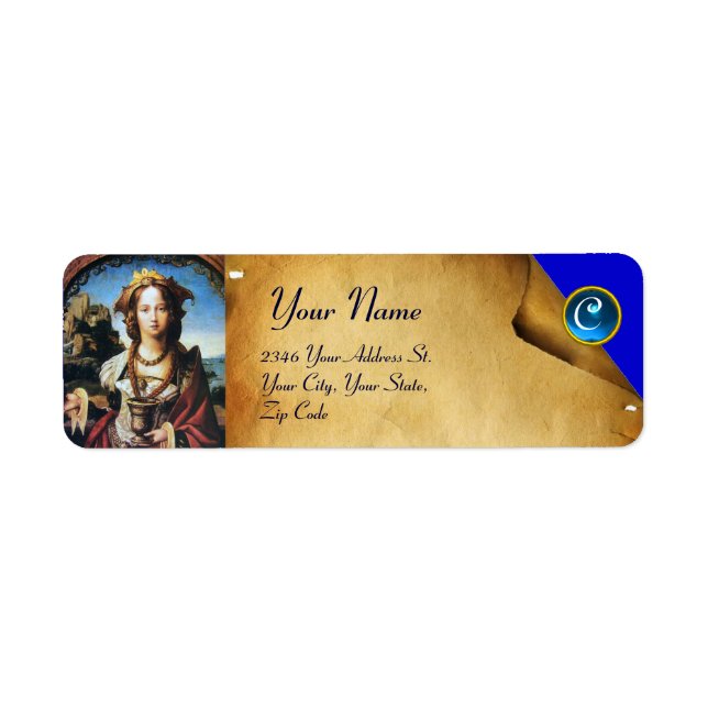 SAINT MARIA MAGDALENE Blue Gemstone Label (Front)