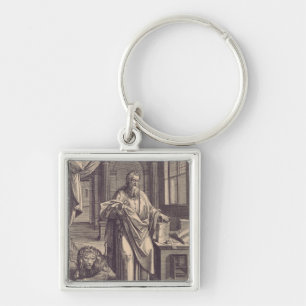 Saint Mark the Evangelist Apostolic Ink Holy Card Keychain