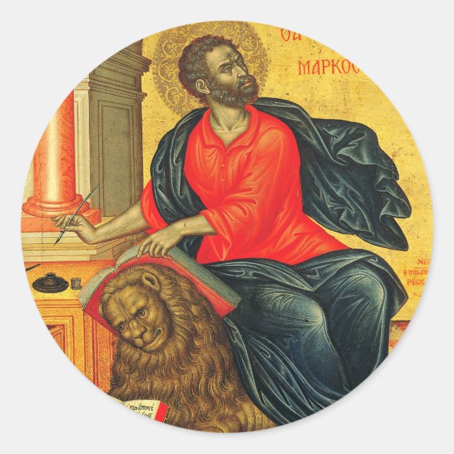 Saint Mark the Evangelist orthodox icon Classic Round Sticker (Front)