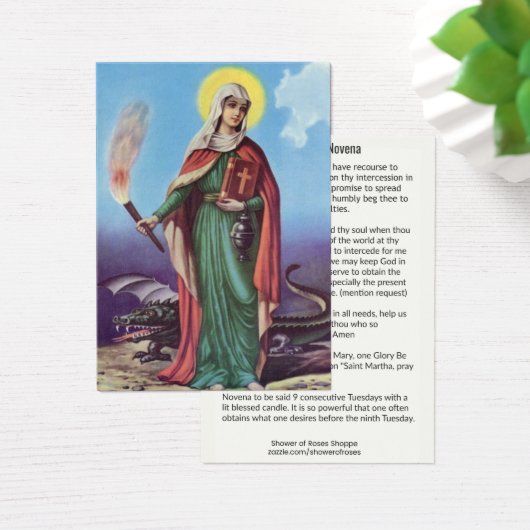 Saint Martha NINE WEEK HOLY CARD (Desk)
