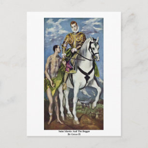 Saint Martin And The Beggar By Greco El Postcard