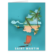 Saint Martin Illustrated map. (Front)