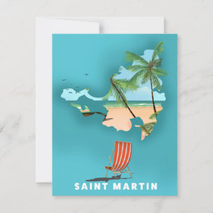 Saint Martin Illustrated map.