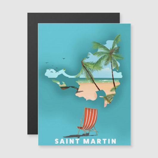 Saint Martin Illustrated map. (Front/Back)