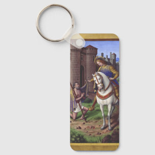 Saint Martin of Tours cutting his cloak in two Keychain