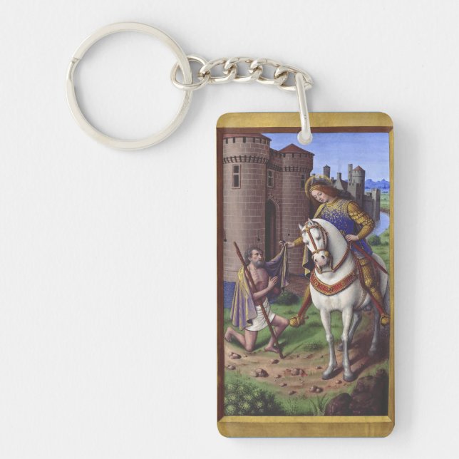 Saint Martin of Tours cutting his cloak in two Keychain (Front)