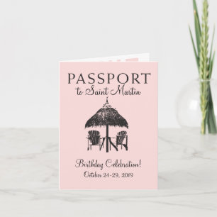 Saint Martin Passport Birthday Invitation
