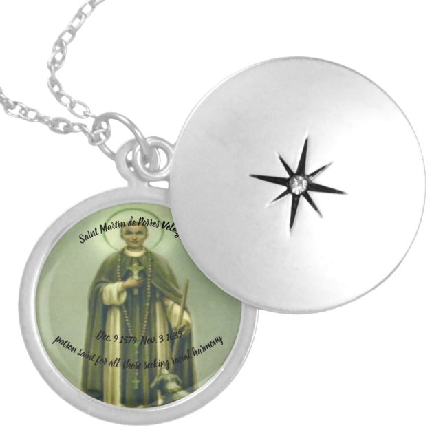Saint Martin, Saint for racial harmony Locket Necklace (Front)