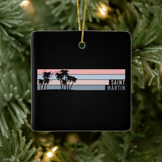 Saint Martin St Maarten Island Ceramic Ornament (Tree)