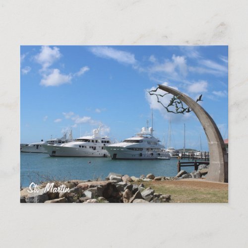 Saint Martin St Maarten Yachts and Coast photo Postcard
