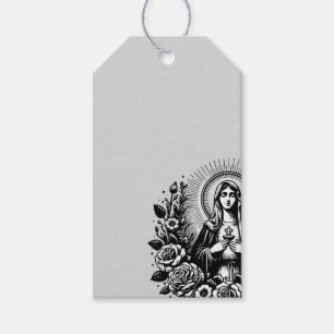 Saint Mary Catholic Christian Soft Dove Gray Gift Tags