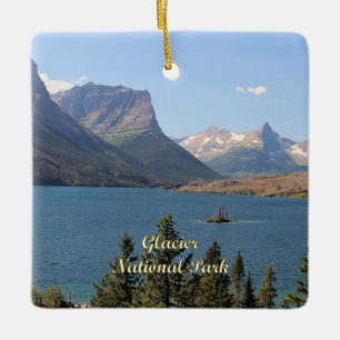 Saint Mary Lake at Glacier National Park Ceramic Ornament