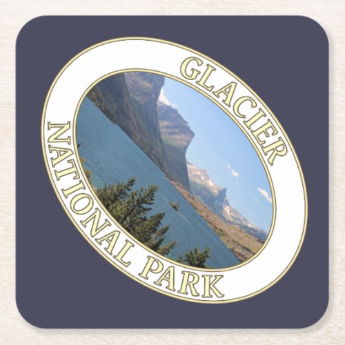 Saint Mary Lake at Glacier National Park in MT Square Paper Coaster