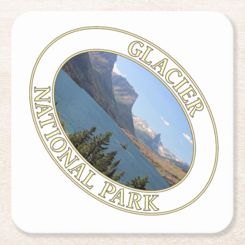 Saint Mary Lake at Glacier National Park in MT Square Paper Coaster