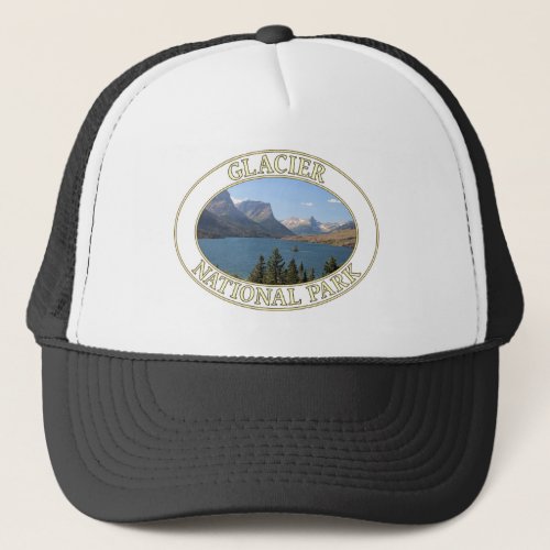 Saint Mary Lake at Glacier National Park in MT Trucker Hat
