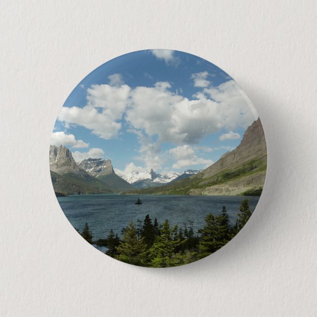 Saint Mary Lake II at Glacier National Park Button (Front)