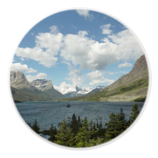 Saint Mary Lake II at Glacier National Park Ceramic Knob (Front)