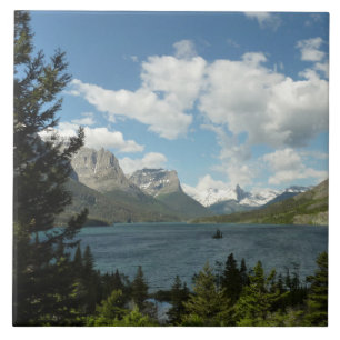 Saint Mary Lake II at Glacier National Park Ceramic Tile