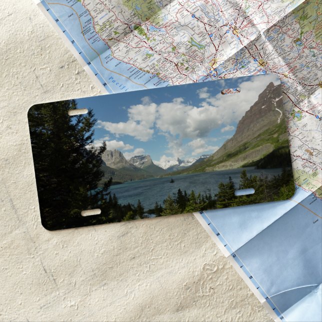 Saint Mary Lake II at Glacier National Park License Plate (In Situ)
