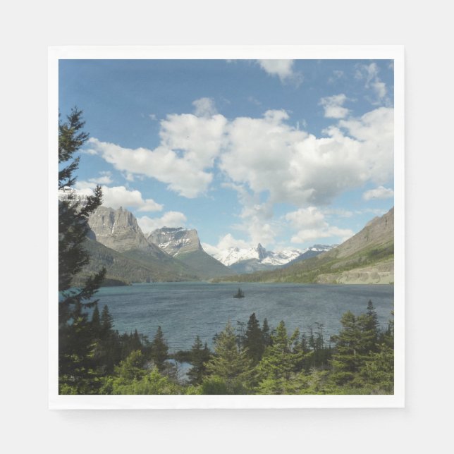 Saint Mary Lake II at Glacier National Park Napkins (Front)
