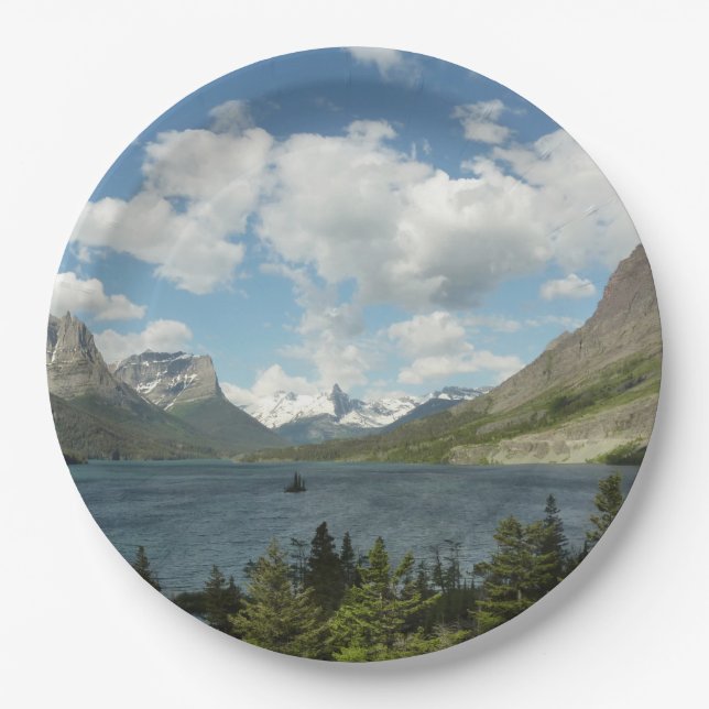 Saint Mary Lake II at Glacier National Park Paper Plates (Front)