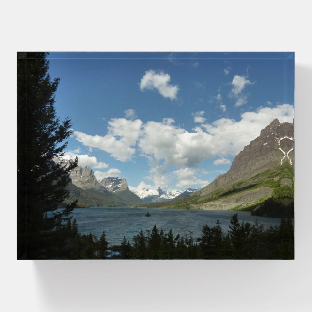 Saint Mary Lake II at Glacier National Park Paperweight (Front)
