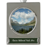 Saint Mary Lake II at Glacier National Park Silver Plated Banner Ornament