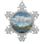 Saint Mary Lake II at Glacier National Park Snowflake Pewter Christmas Ornament