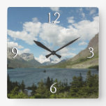 Saint Mary Lake II at Glacier National Park Square Wall Clock