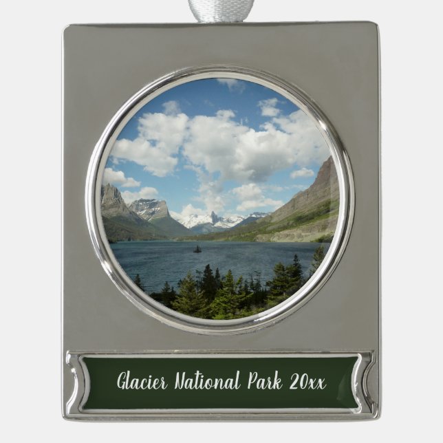 Saint Mary Lake II Silver Plated Banner Ornament (Front)