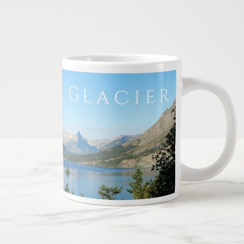 Saint Mary Lake Mountains Glacier National Park Giant Coffee Mug