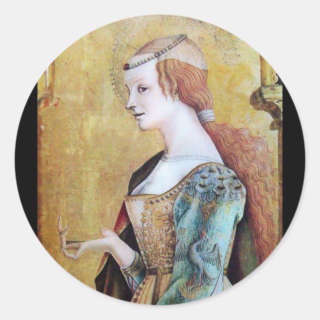 SAINT MARY MAGDALENE 2 Gold,Red Classic Round Sticker (Front)