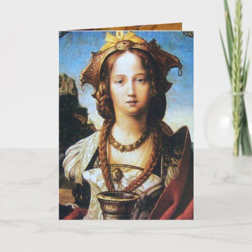 SAINT MARY MAGDALENE Brown Parchment Holiday Card