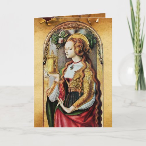 SAINT MARY MAGDALENE Brown Parchment Holiday Card