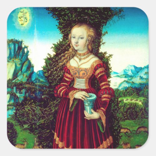 SAINT MARY MAGDALENE Brown Parchment Square Sticker