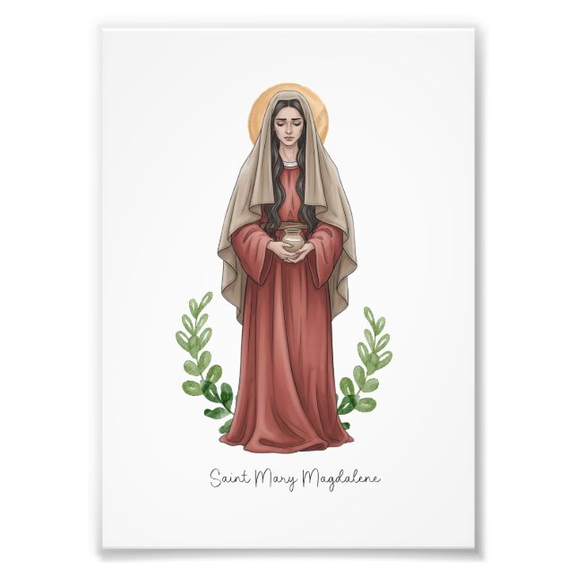 Saint Mary Magdalene, Catholic Saint Print (Front)
