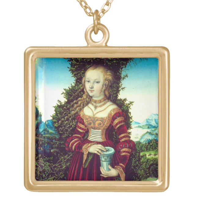 SAINT MARY MAGDALENE GOLD PLATED NECKLACE (Front)