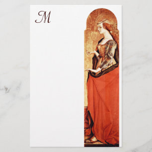 SAINT MARY MAGDALENE MONOGRAM Gold,Red,White Stationery