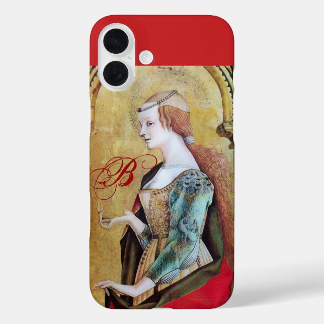 SAINT MARY MAGDALENE MONOGRAM Gold Yellow ,Red Case-Mate iPhone Case (Back)