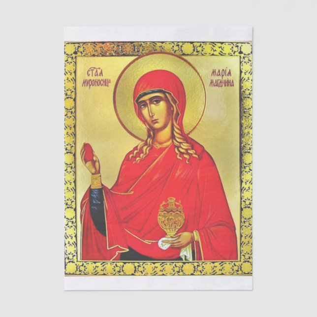 Saint Mary Magdalene orthodox icon Tissue Paper (Front)