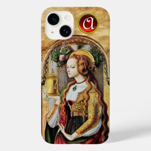 SAINT MARY MAGDALENE Parchment Ruby Gem Monogram Case_Mate iPhone 14 Case