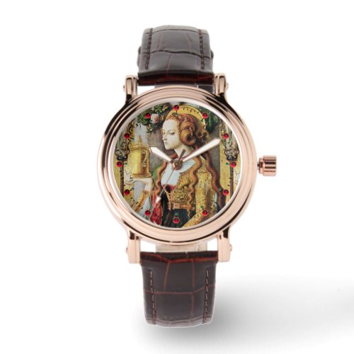 SAINT MARY MAGDALENE Pink Gemstones Wrist Watch