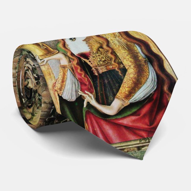 SAINT MARY MAGDALENE & VIRGIN WITH CHILD NECK TIE (Rolled)