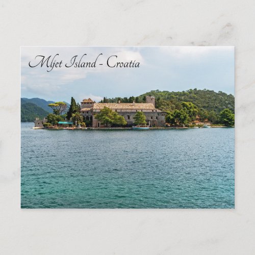 Saint Mary monastery on Mljet island _ Croatia Postcard