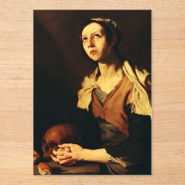 Saint Mary of Egypt by Jusepe de Ribera Acrylic Invitations (Front)
