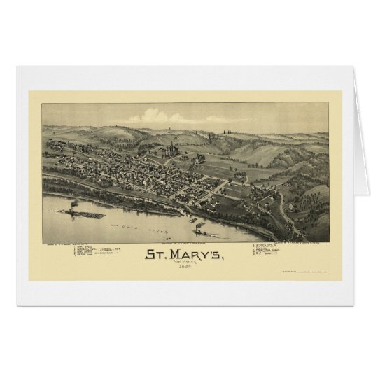 Saint Mary's, WV Panoramic Map - 1895 Cards (Front Horizontal)